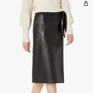 The Drop Vegan Leather Wrap Skirt